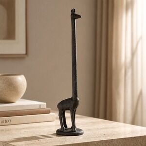 Vintage Mid-Century Modern Bronze Giraffe Figurine 19.5" Tall